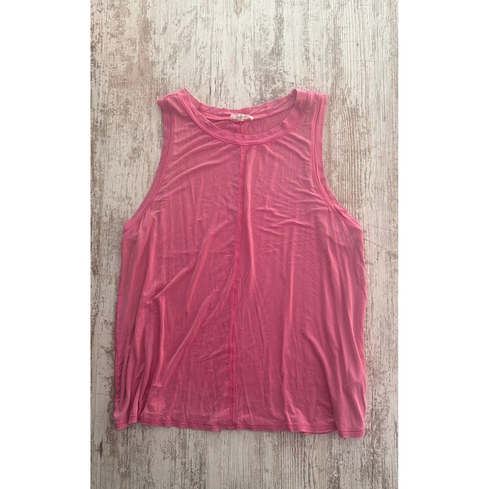 Maurices Womens Pink Sleeveless Tank Top Crew Neck Seam Detail Size XL